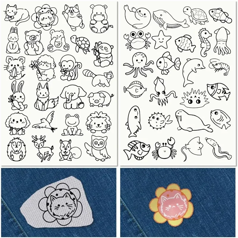 Embroidery Meaning - 50Pcs Sea Animals Water Soluble Embroidery