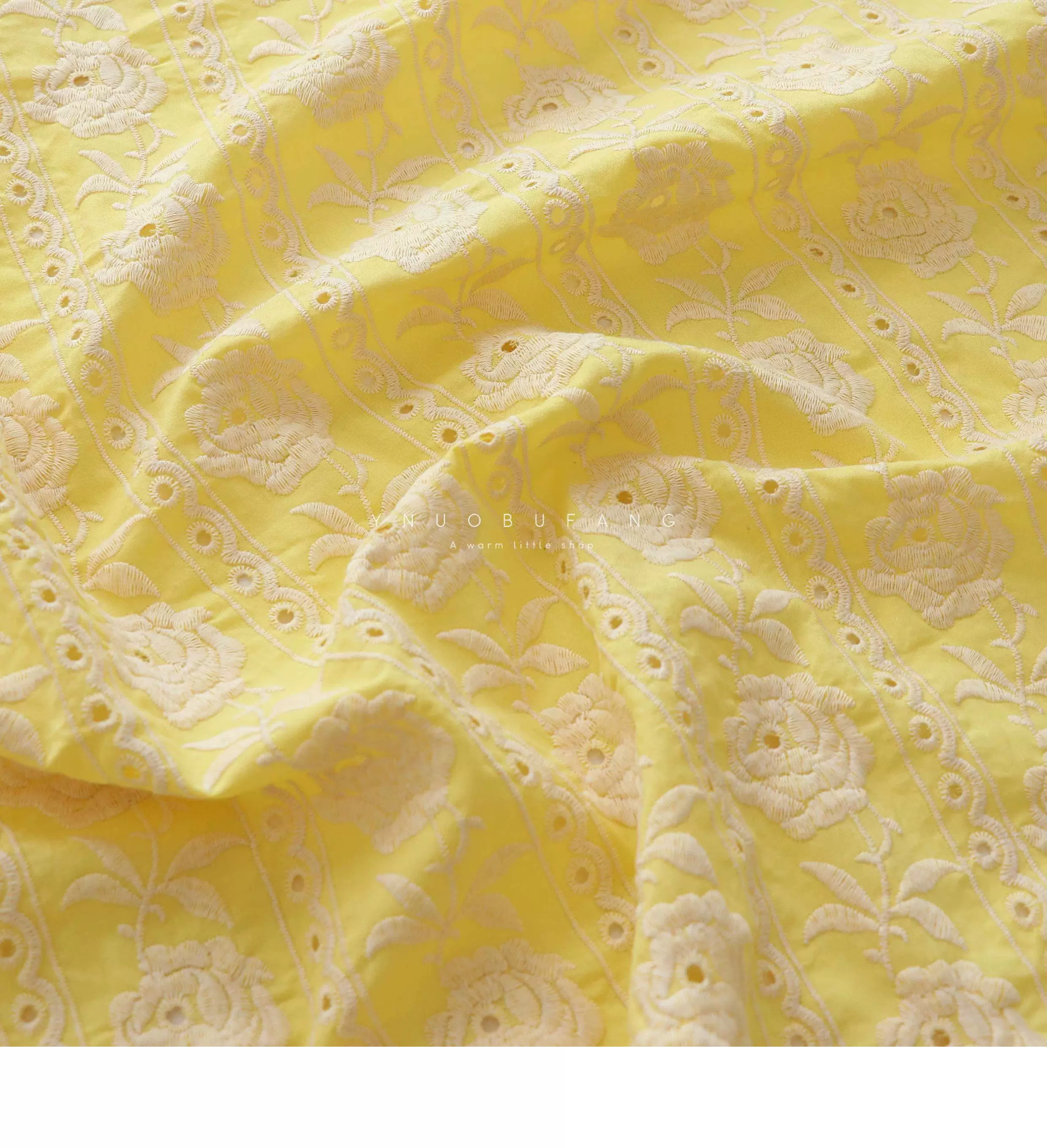 100% Cotton Yellow Lace Fabric - Embroidery Yellow Dress review and price