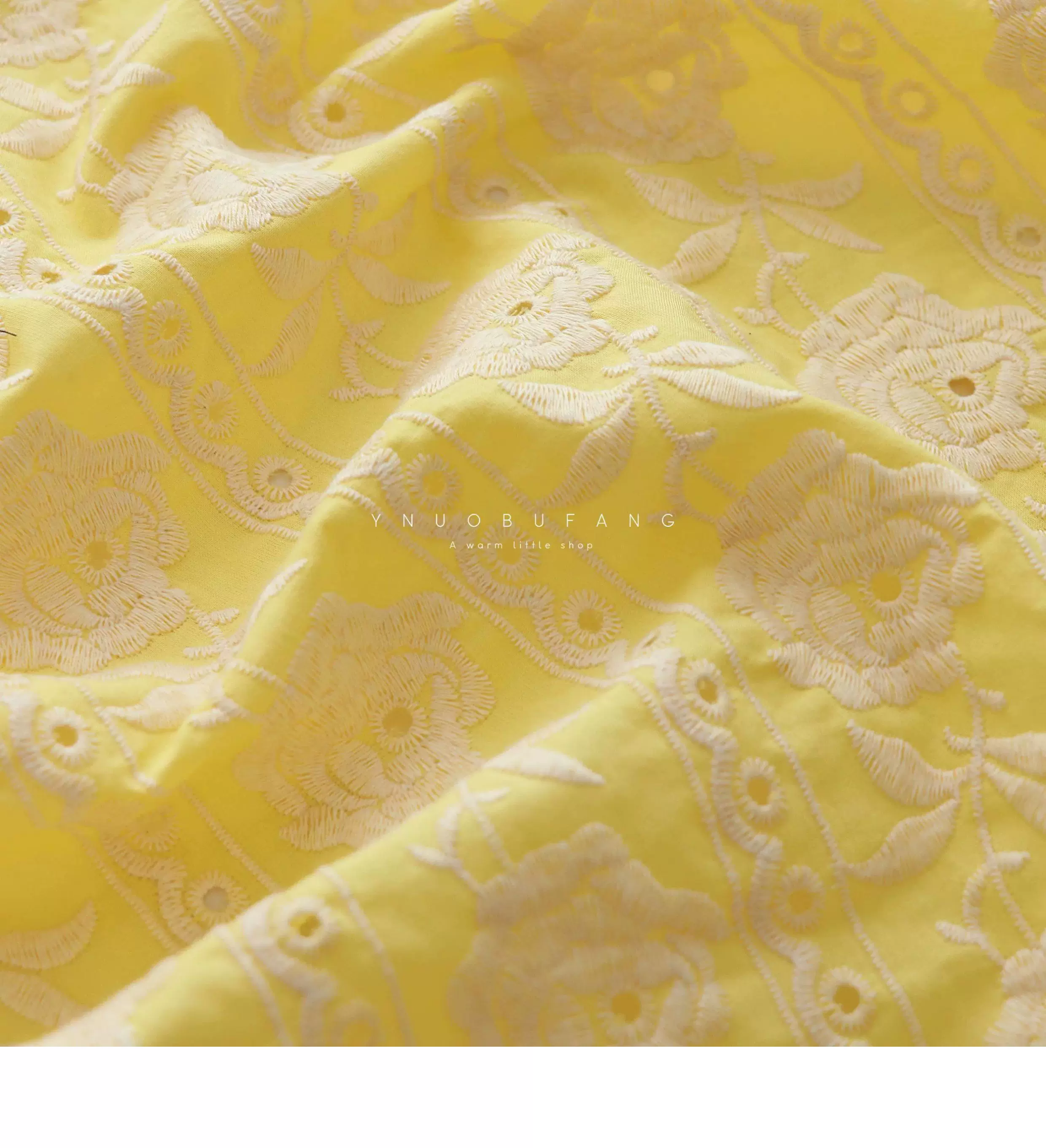 100% Cotton Yellow Lace Fabric - Embroidery Yellow Dress review and price