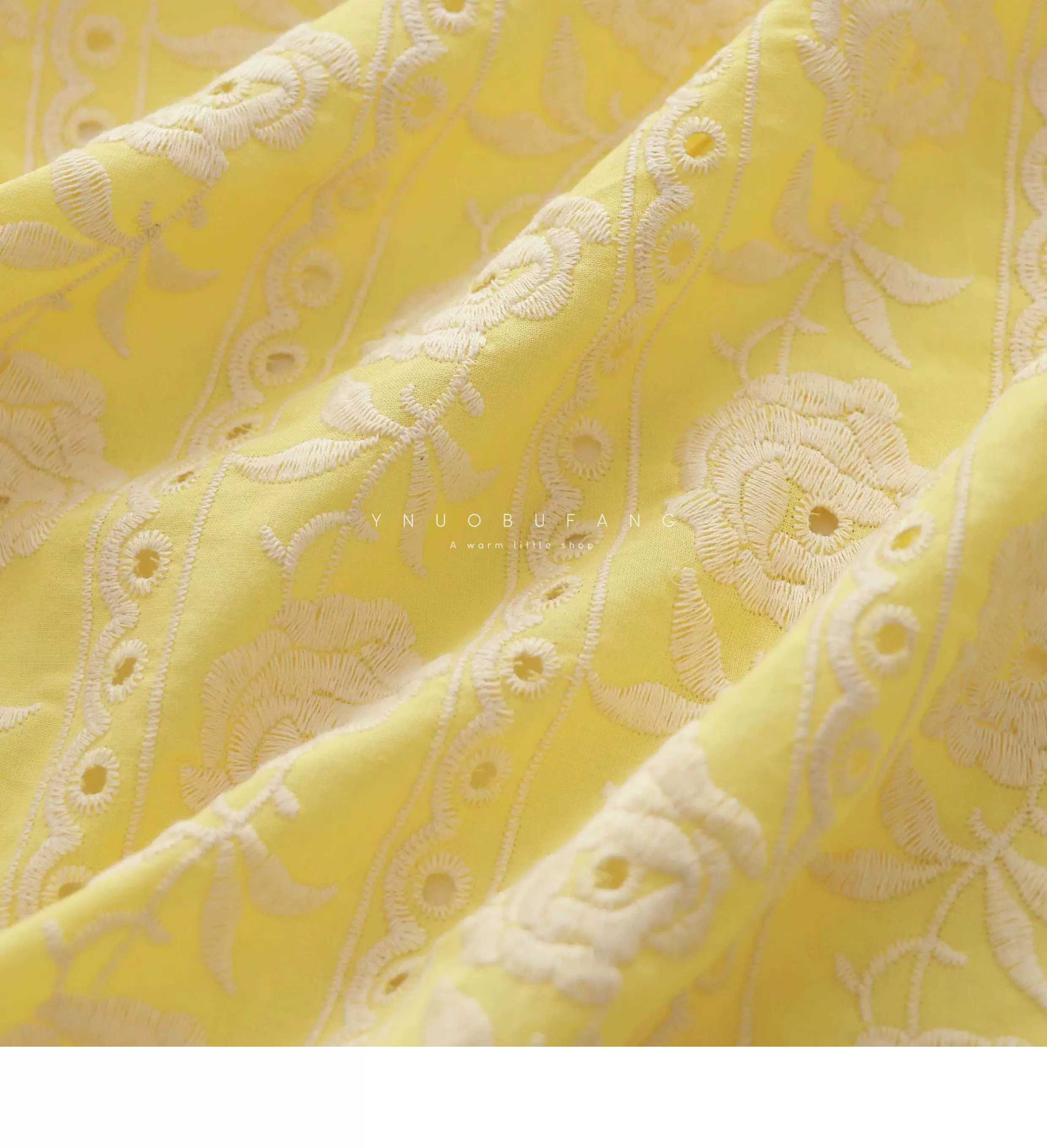 100% Cotton Yellow Lace Fabric - Embroidery Yellow Dress review and price