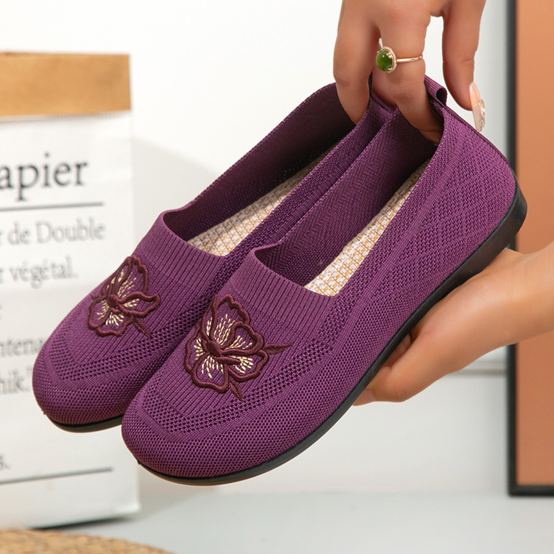 Women Knit Slip On Loafers Flo - Embroidery Garments review and price