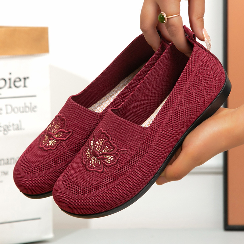 Women Knit Slip On Loafers Flo - Embroidery Garments review and price