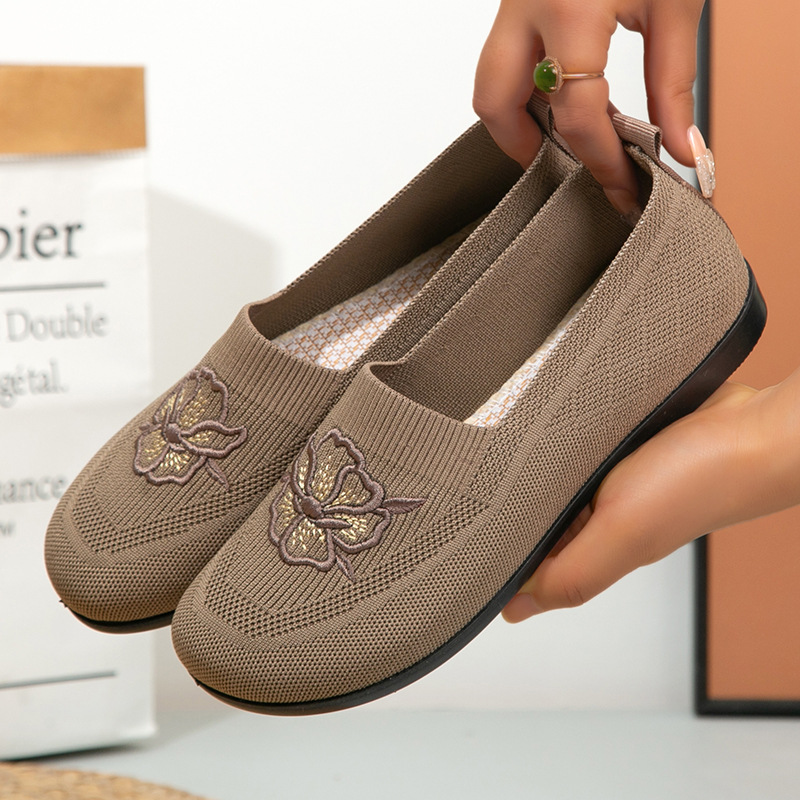 Women Knit Slip On Loafers Flo - Embroidery Garments review and price