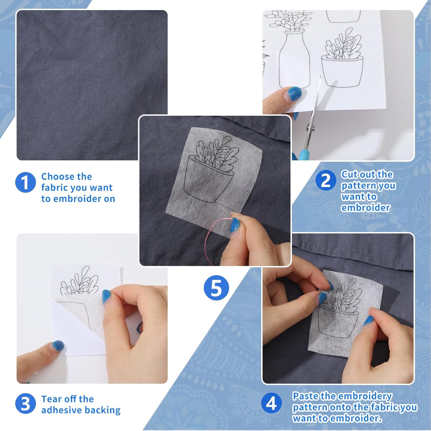 4 Sheets Water Soluble Embroid - Embroidery Meaning review and price