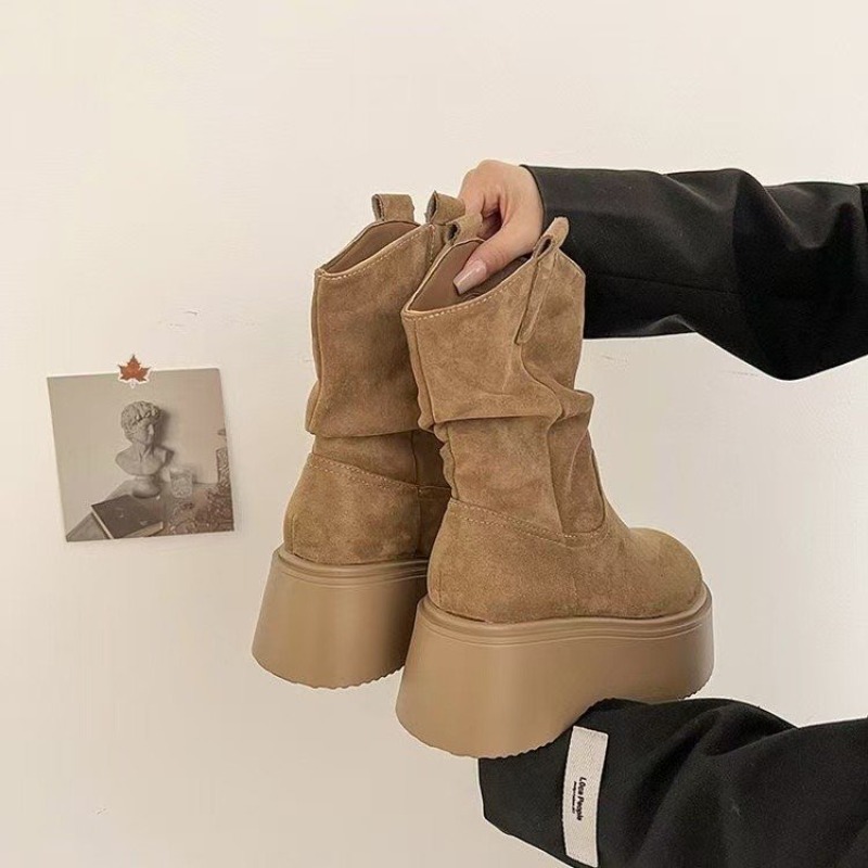 Women Platform Mid Calf Wester - Embroidery Garments review and price