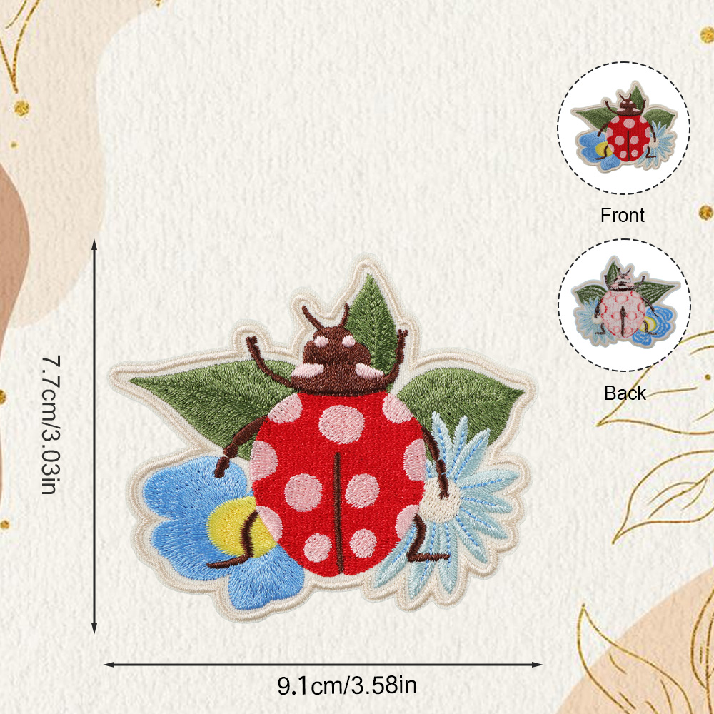 1PC Summer Ladybug Floral Embr - Embroidery Lady Bug review and price