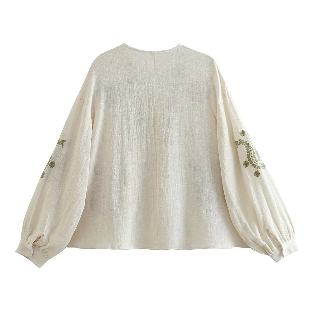 Womens New Loose Cotton Embroi - Embroidery Cotton Shirt review and price