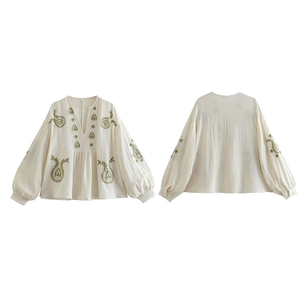 Womens New Loose Cotton Embroi - Embroidery Cotton Shirt review and price