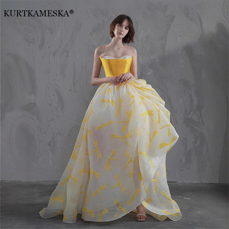 Elegant Yellow Satin Top Pagea - Embroidery Yellow Dress review and price