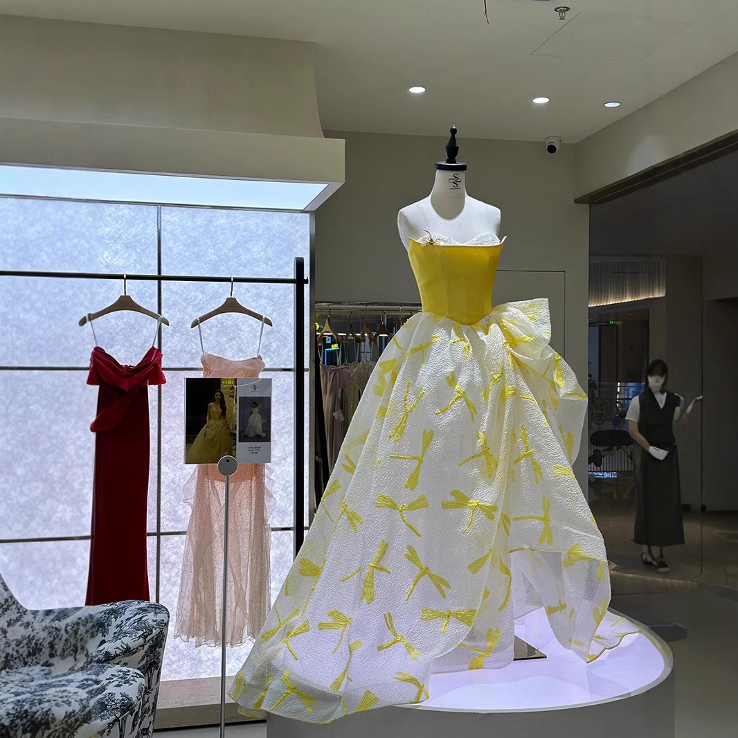 Elegant Yellow Satin Top Pagea - Embroidery Yellow Dress review and price