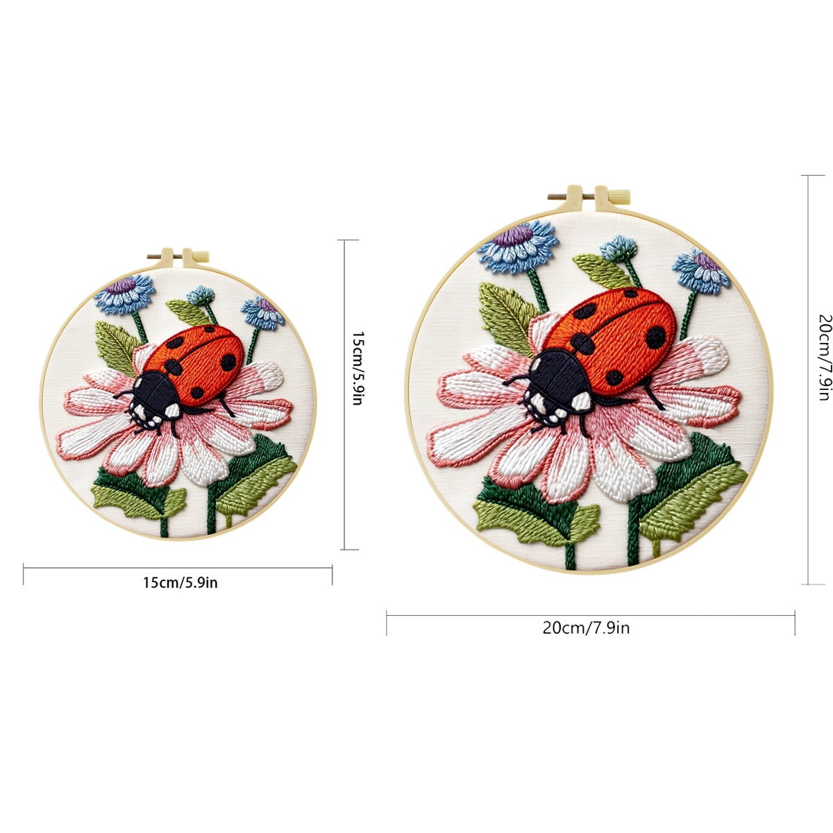 1Set Ladybug On Daisy Diy Embr - Embroidery Lady Bug review and price