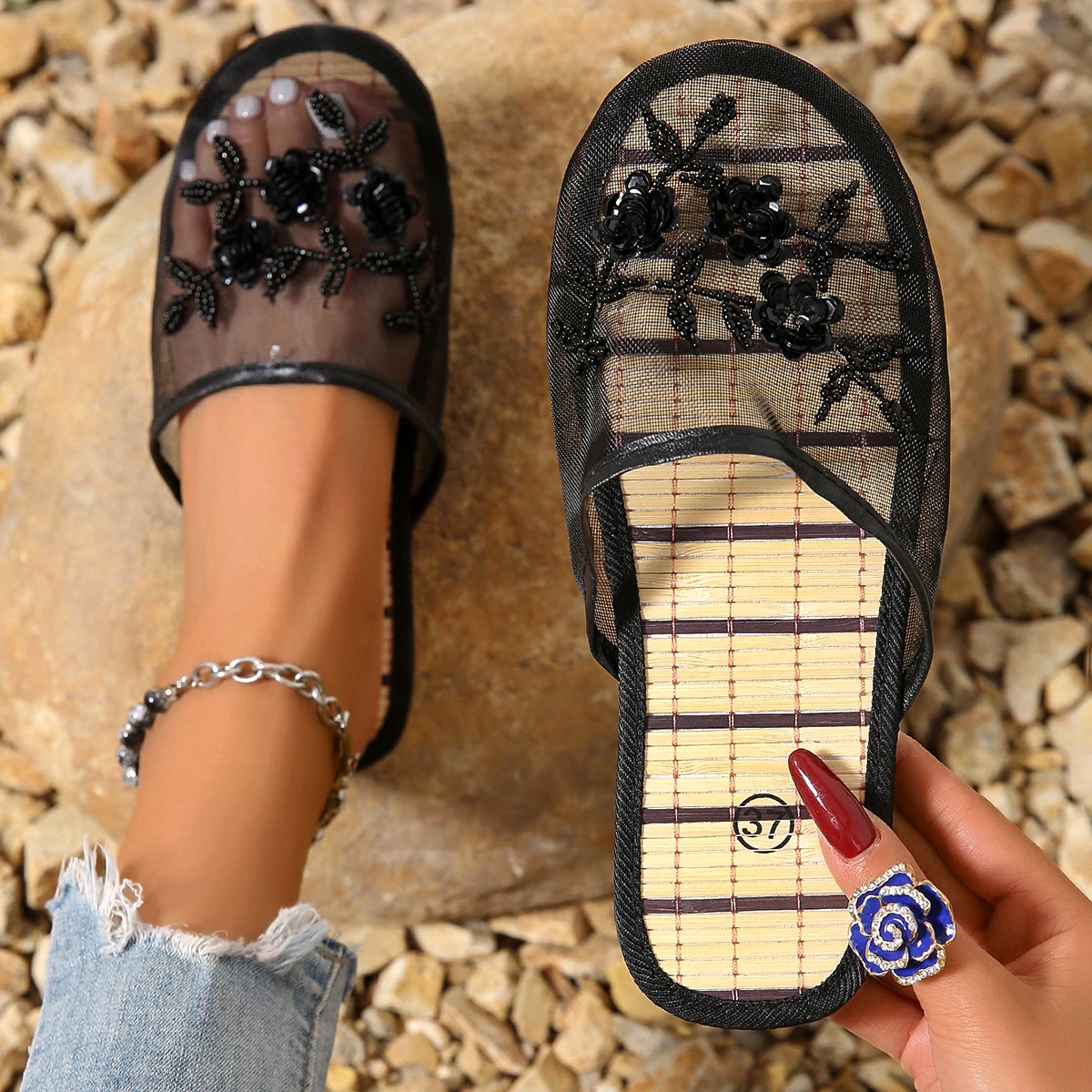 Ladies Mesh Closed Toe Slide S - Embroidery Garments review and price