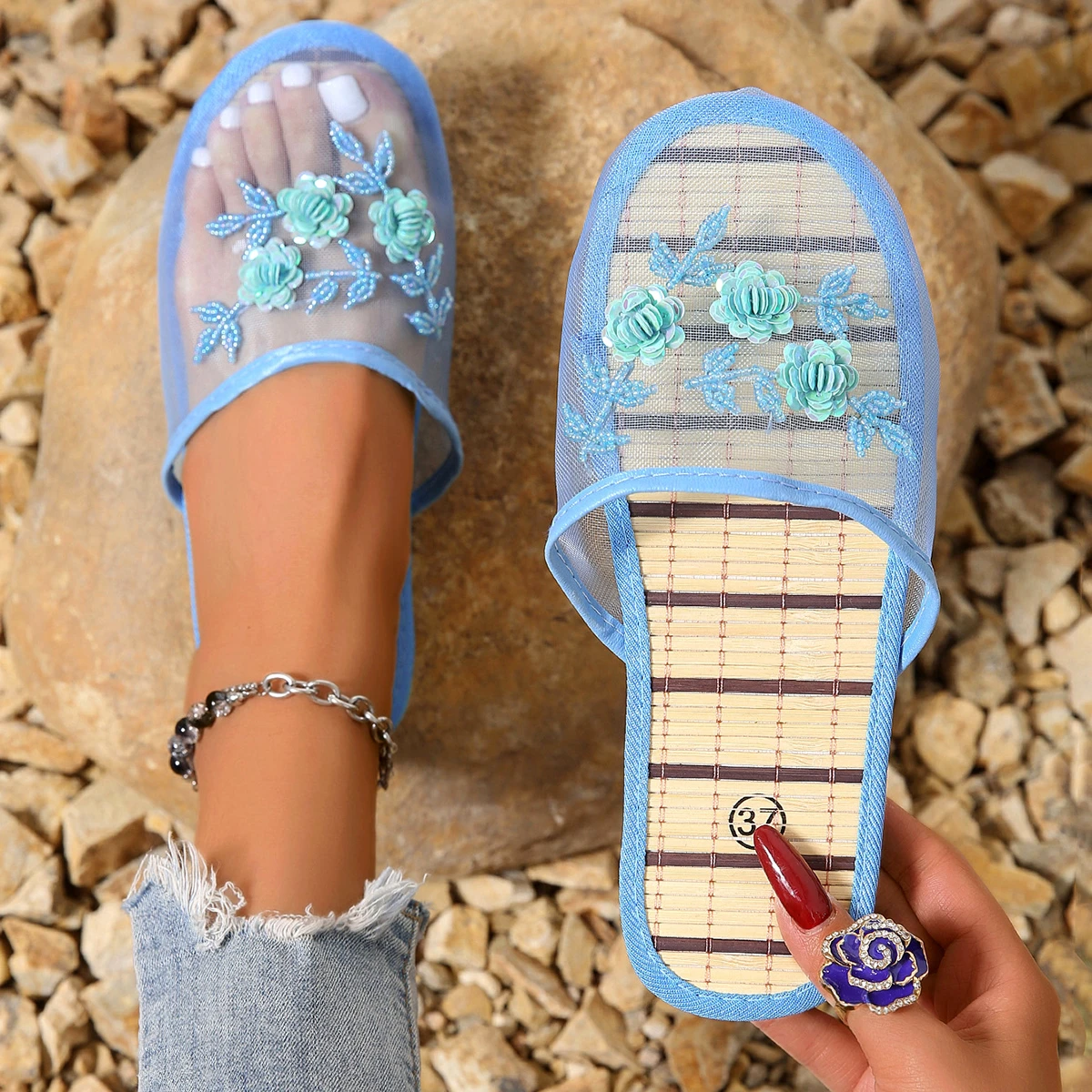Ladies Mesh Closed Toe Slide S - Embroidery Garments review and price