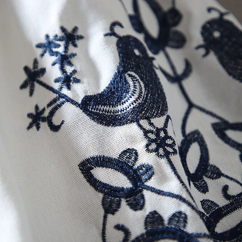 2026 Women's Retro Blouse Nati - Embroidery Cotton Shirt review and price