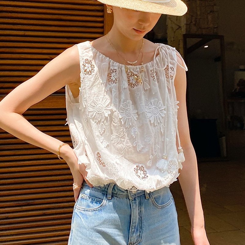 French Style Boho Embroidery B - Embroidery Cotton Shirt review and price