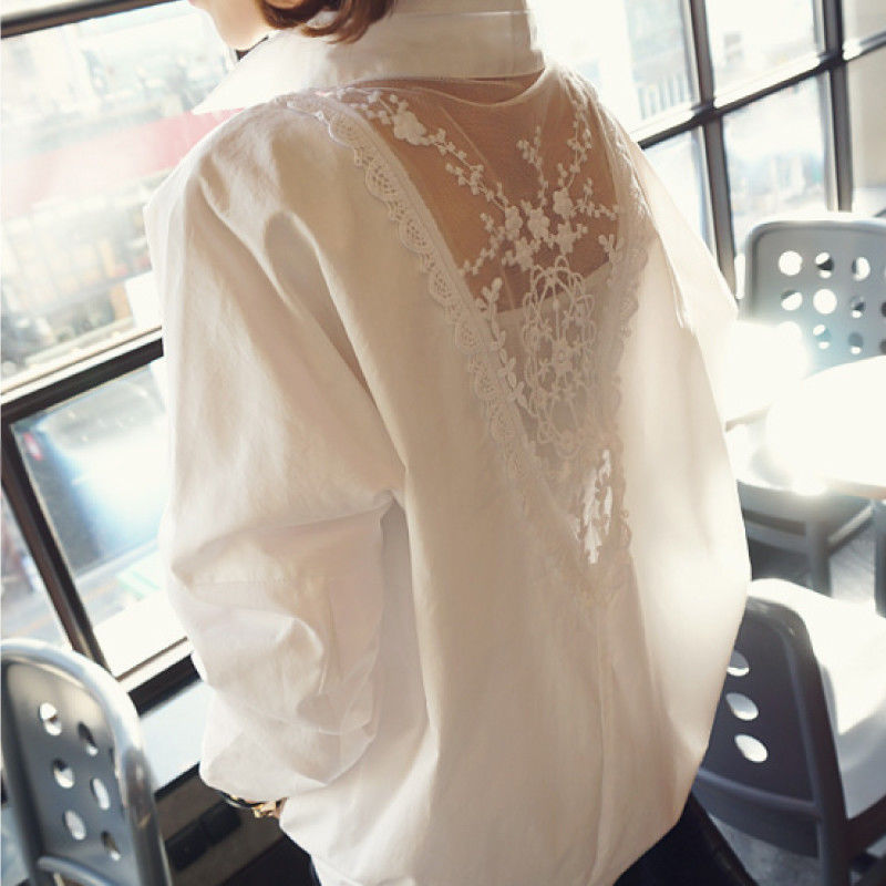 Fashion V-Neck Embroidery Gauz - Embroidery Cotton Shirt review and price