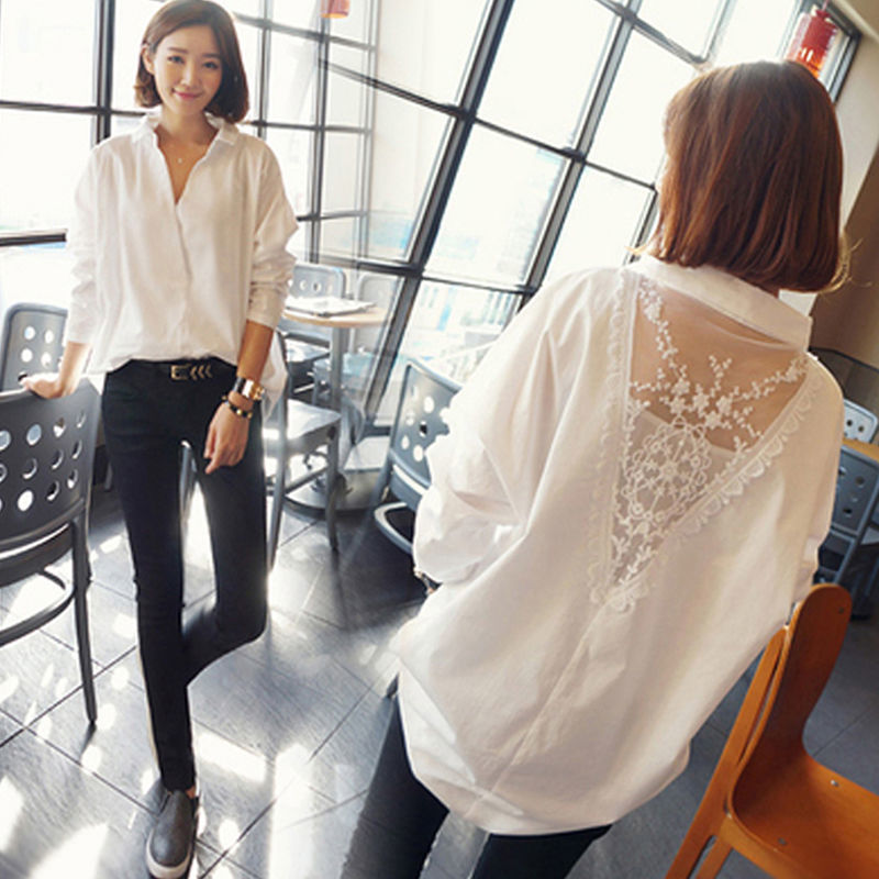 Fashion V-Neck Embroidery Gauz - Embroidery Cotton Shirt review and price